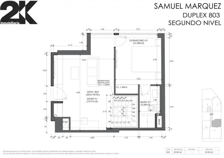 Plano del modelo X03 del proyecto SAMUEL MARQUEZ 231 en Miraflores
