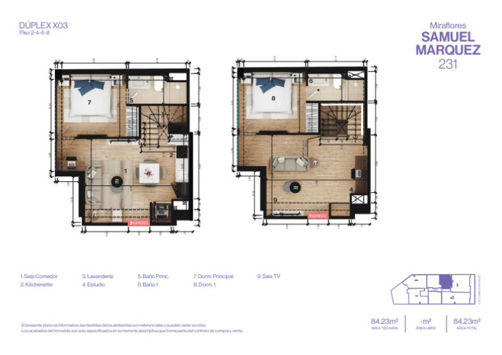 Plano del modelo X03 del proyecto SAMUEL MARQUEZ 231 en Miraflores
