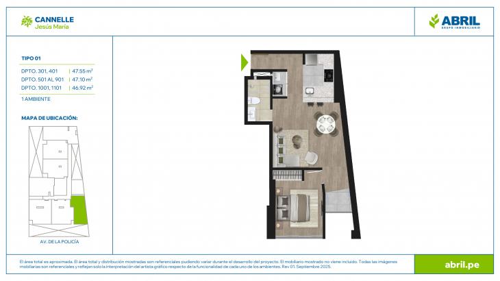 Plano del modelo CNL-X01 del proyecto Cannelle en Jesus Maria