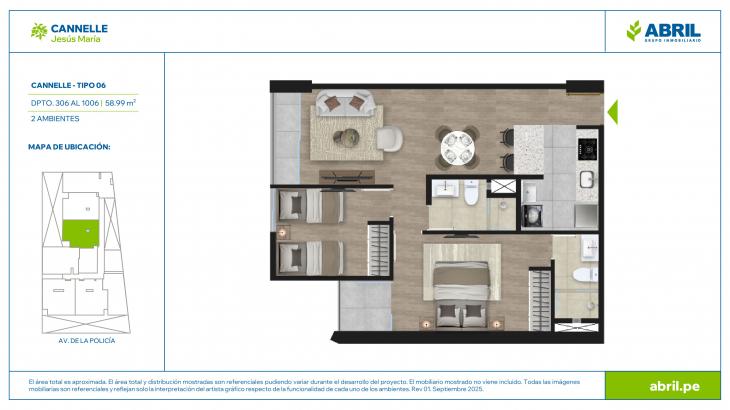 Plano del modelo CNL-X06 del proyecto Cannelle en Jesus Maria