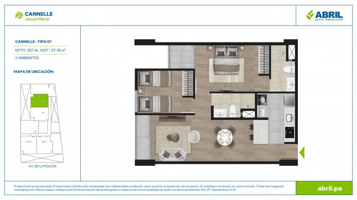 Plano del modelo CNL-X07 del proyecto Cannelle en Jesus Maria