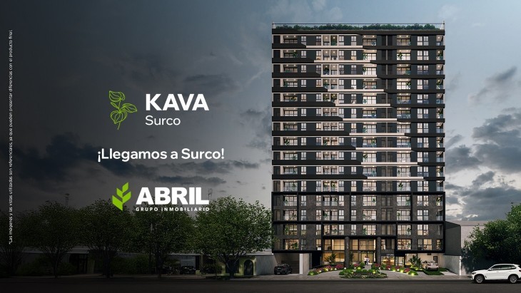 Fachada principal del proyecto KAVA en Santiago De Surco