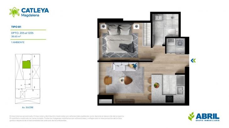 Plano del modelo Tipo B del proyecto Catleya en Magdalena Del Mar