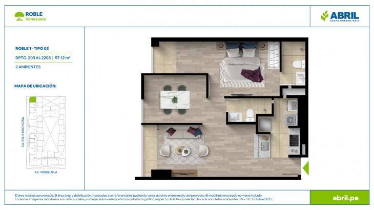 Plano del modelo ROB-1-X03 del proyecto Roble en Cercado De Lima