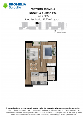 Plano del modelo BRO-2-X04 del proyecto Bromelia en Surquillo