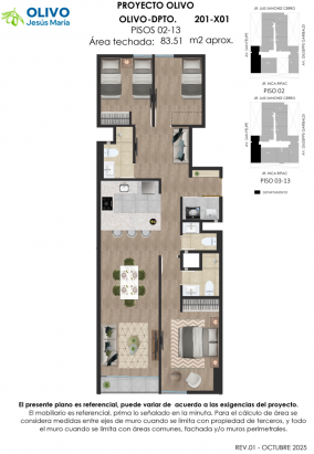 Plano del modelo OLIVO-X01 del proyecto Olivo en Jesus Maria