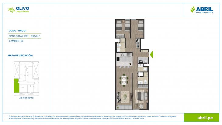 Plano del modelo OLIVO-X01 del proyecto Olivo en Jesus Maria
