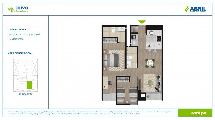 Plano del modelo OLIVO-X03 del proyecto Olivo en Jesus Maria