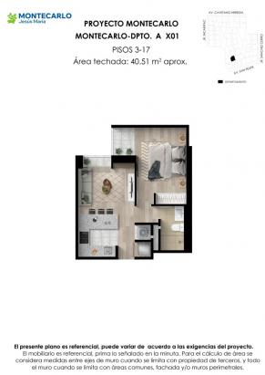 Plano del modelo MC-1-X01 del proyecto MONTECARLO en Jesus Maria