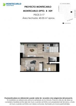 Plano del modelo MC-2-X09 del proyecto MONTECARLO en Jesus Maria