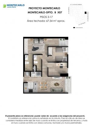 Plano del modelo MC-2-X07 del proyecto MONTECARLO en Jesus Maria