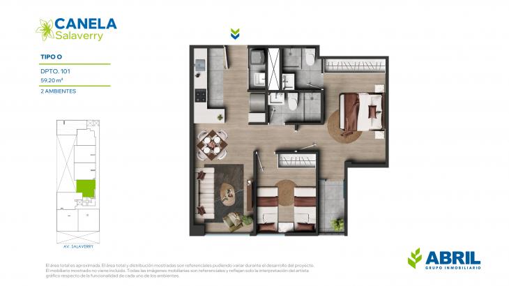 Plano del modelo O del proyecto Canela en Magdalena Del Mar