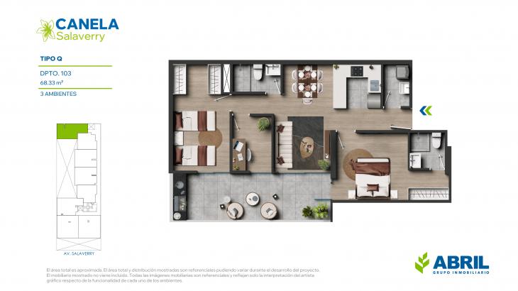 Plano del modelo Q del proyecto Canela en Magdalena Del Mar