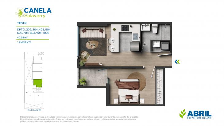 Plano del modelo D del proyecto Canela en Magdalena Del Mar