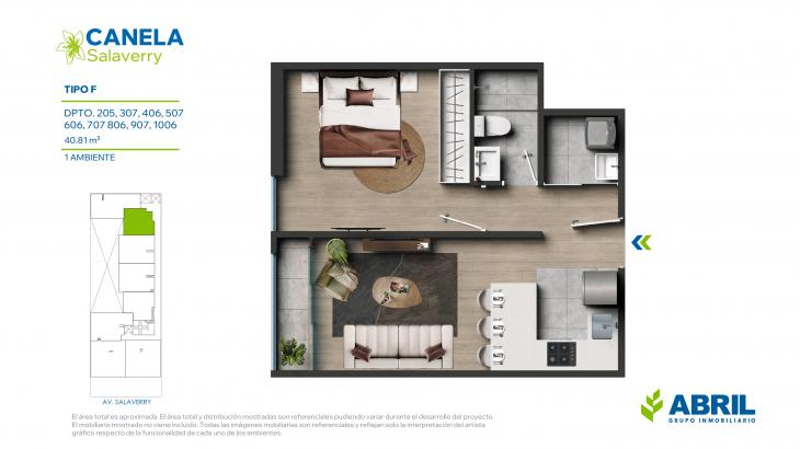 Plano del modelo F del proyecto Canela en Magdalena Del Mar