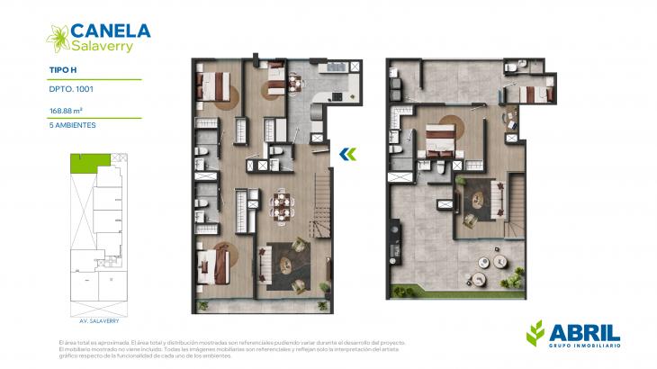 Plano del modelo H del proyecto Canela en Magdalena Del Mar