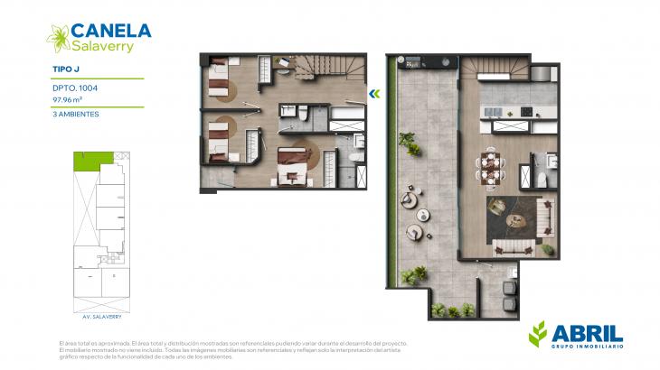 Plano del modelo J del proyecto Canela en Magdalena Del Mar
