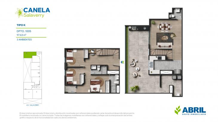 Plano del modelo K del proyecto Canela en Magdalena Del Mar
