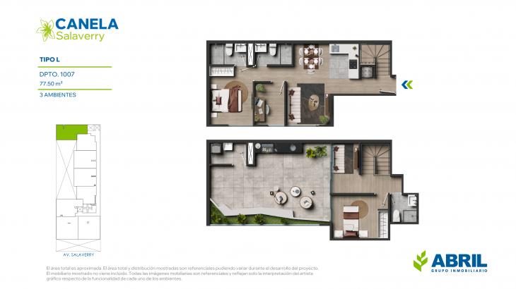 Plano del modelo L del proyecto Canela en Magdalena Del Mar