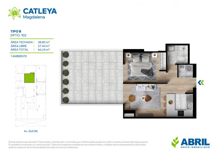 Plano del modelo Tipo B del proyecto Catleya en Magdalena Del Mar