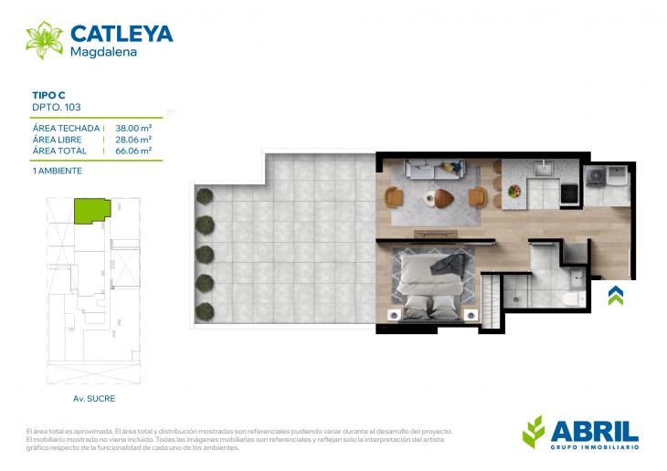 Plano del modelo Tipo C del proyecto Catleya en Magdalena Del Mar