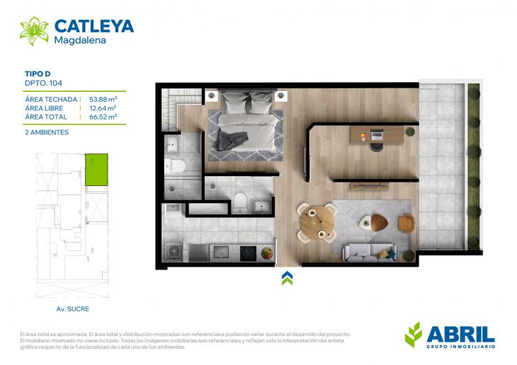 Plano del modelo Tipo D del proyecto Catleya en Magdalena Del Mar