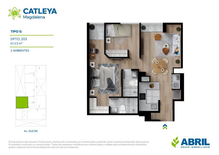 Plano del modelo Tipo G del proyecto Catleya en Magdalena Del Mar
