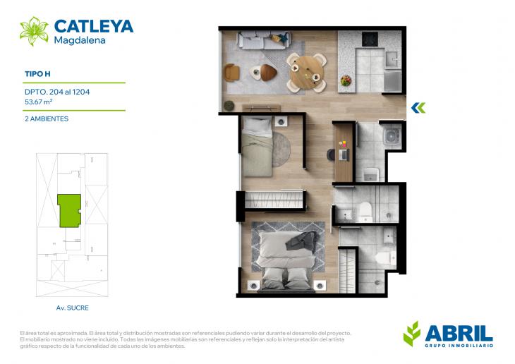 Plano del modelo Tipo H del proyecto Catleya en Magdalena Del Mar