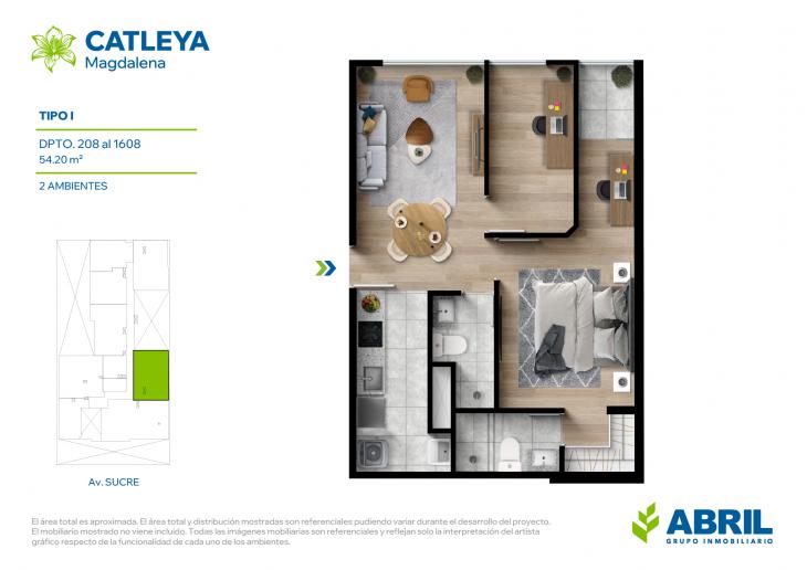 Plano del modelo Tipo I del proyecto Catleya en Magdalena Del Mar