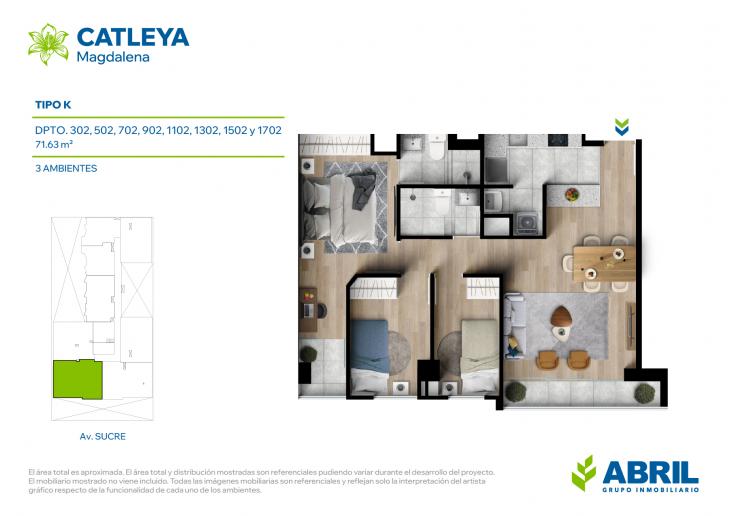 Plano del modelo Tipo K del proyecto Catleya en Magdalena Del Mar