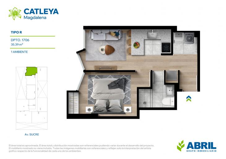 Plano del modelo Tipo R del proyecto Catleya en Magdalena Del Mar