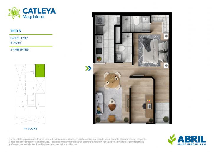 Plano del modelo Tipo S del proyecto Catleya en Magdalena Del Mar