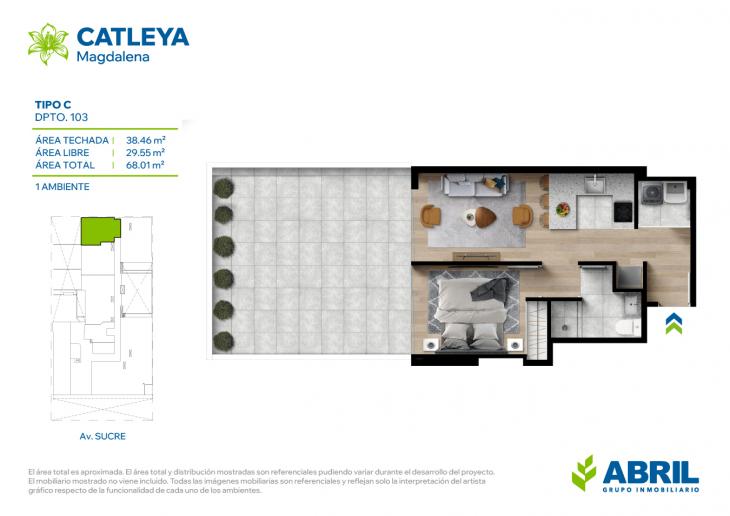 Plano del modelo Tipo C del proyecto Catleya en Magdalena Del Mar