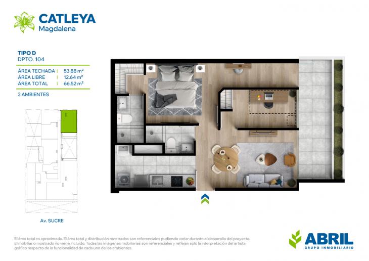 Plano del modelo Tipo D del proyecto Catleya en Magdalena Del Mar
