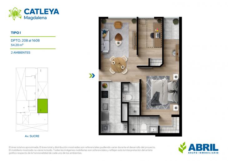 Plano del modelo Tipo I del proyecto Catleya en Magdalena Del Mar