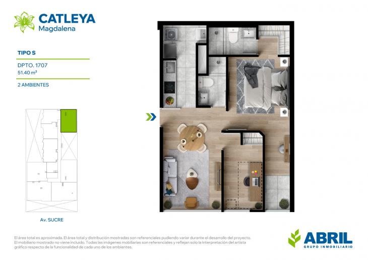 Plano del modelo Tipo S del proyecto Catleya en Magdalena Del Mar