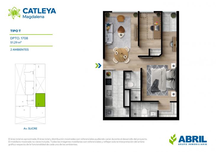 Plano del modelo Tipo T del proyecto Catleya en Magdalena Del Mar