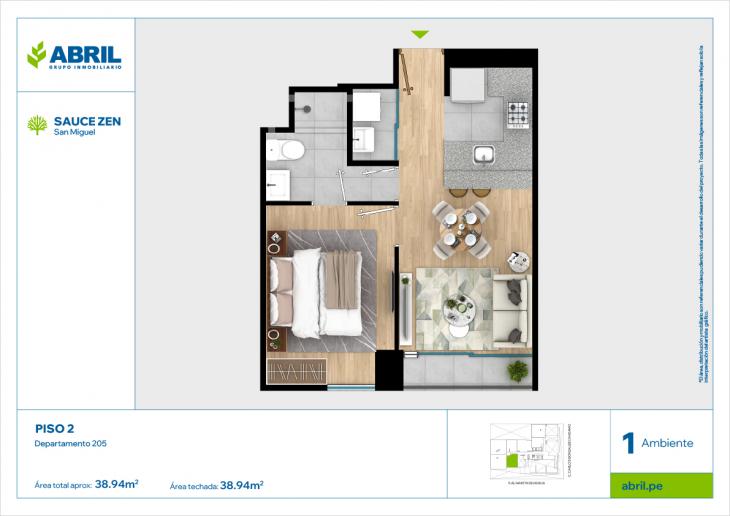 Plano del modelo CGC - 205 del proyecto Sauce Zen en San Miguel