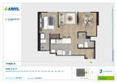 Plano del modelo BUG-A-201 AL 1701 del proyecto Bugambilias en Jesus Maria