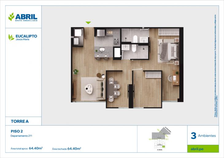 Plano del modelo EUC-TA-211 del proyecto Eucalipto en Jesus Maria