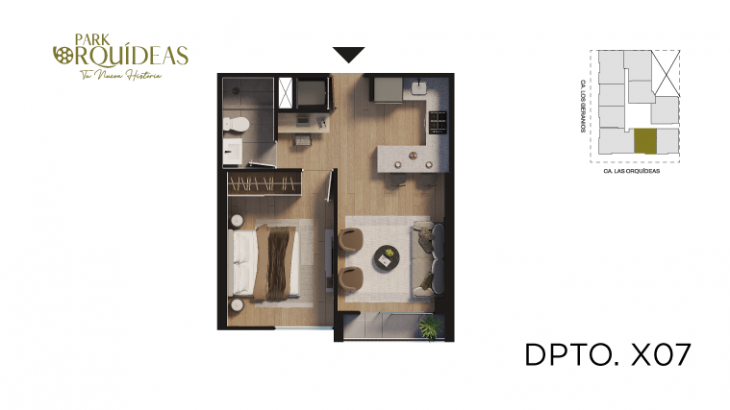 Plano del modelo A7 del proyecto Park Orquídeas en Lince