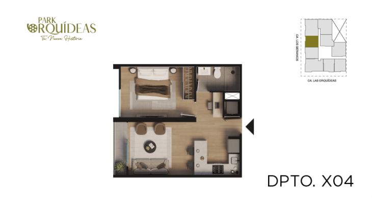 Plano del modelo A4 del proyecto Park Orquídeas en Lince
