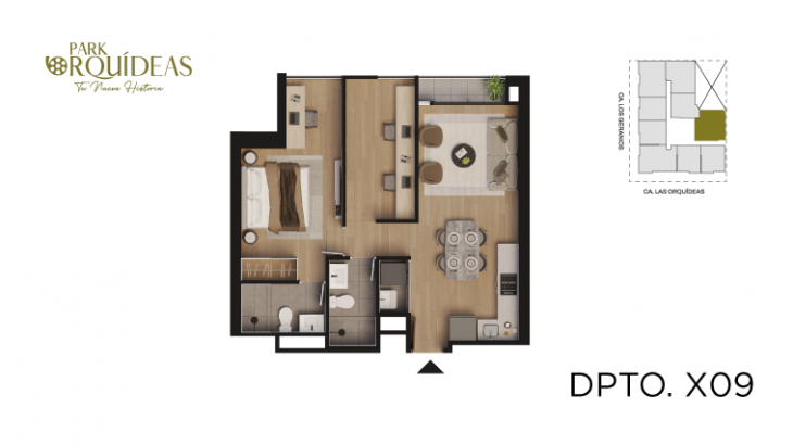 Plano del modelo A9 del proyecto Park Orquídeas en Lince