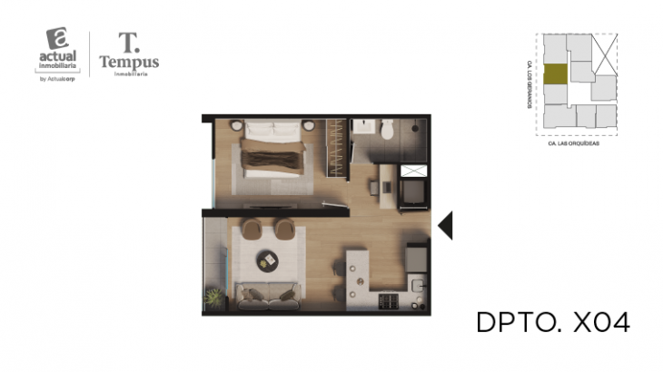 Plano del modelo A4 del proyecto Park Orquídeas en Lince