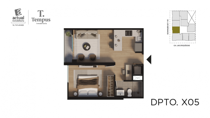 Plano del modelo A5 del proyecto Park Orquídeas en Lince