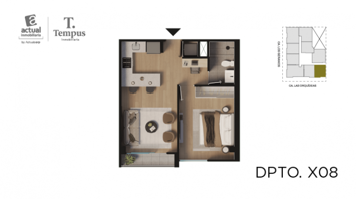 Plano del modelo A8 del proyecto Park Orquídeas en Lince