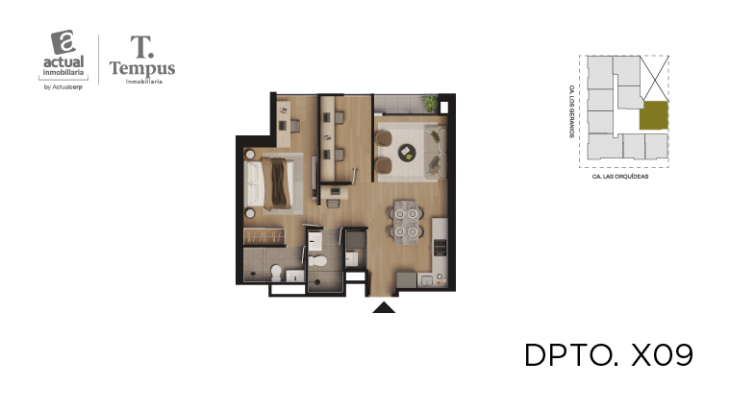 Plano del modelo A9 del proyecto Park Orquídeas en Lince