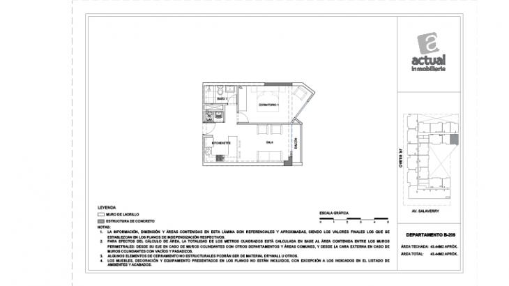 Plano del modelo B9 del proyecto Salaverry I en Magdalena Del Mar
