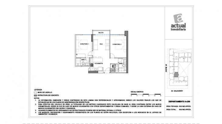 Plano del modelo A10 del proyecto Salaverry I en Magdalena Del Mar