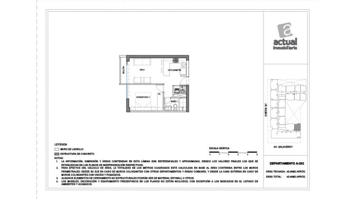 Plano del modelo A2 del proyecto Salaverry I en Magdalena Del Mar